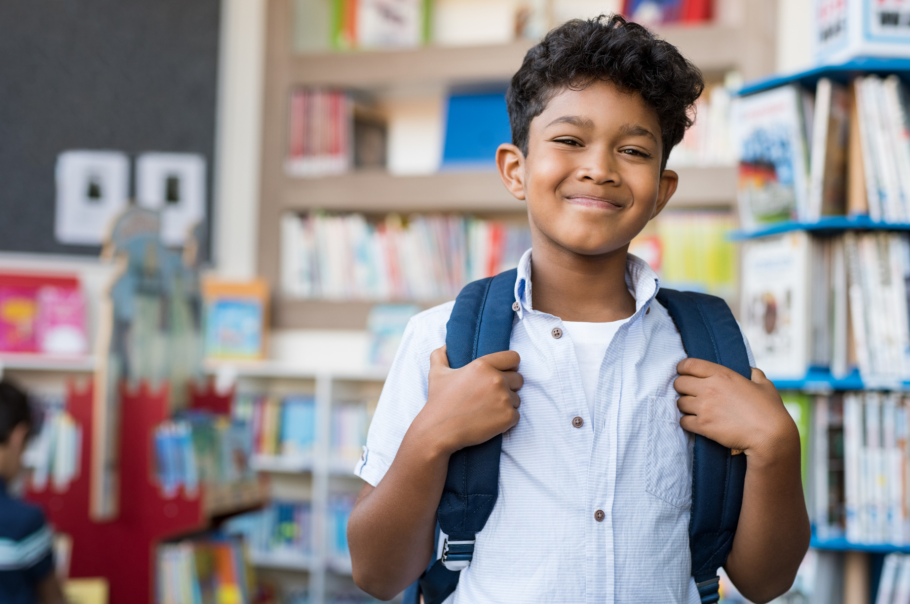 Smiling Hispanic Boy at School